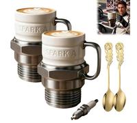 NNBWLMAEE Spark Plug Mug, Ceramic Spark Plug-Shaped Coffee Cup, Personalized Creative Sparks plug Coffee Mug, Personalized Creative, for Car Lovers, Mechanics, Gearheads & Collectors (2pcs)