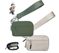 NNBWLMAEE The Wallet 2nd Gen, Small Nylon Wristlet Purses, with Zipper Waterproof Material, for Women's Daily Travel and Shopping (A+C)