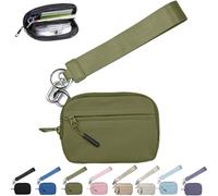 NNBWLMAEE The Wallet 2nd Gen, Wristlet Waterproof Nylon Wallets for Women Daily & Shopping, Zippered Card Case with Id Window (Army Green)