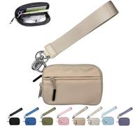 NNBWLMAEE The Wallet 2nd Gen, Wristlet Waterproof Nylon Wallets for Women Daily & Shopping, Zippered Card Case with Id Window (Khaki)