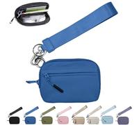 NNBWLMAEE The Wallet 2nd Gen, Wristlet Waterproof Nylon Wallets for Women Daily & Shopping, Zippered Card Case with Id Window (Blue)