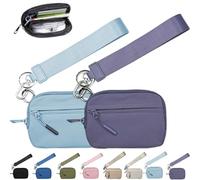 NNBWLMAEE The Wallet 2nd Gen, Wristlet Waterproof Nylon Wallets for Women Daily & Shopping, Zippered Card Case with Id Window (2PC-5)