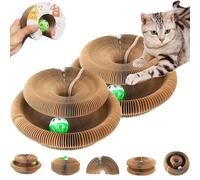 NNBWLMAEE Twisty Paws Cat Toy, Accordion Magic Organ Cat Scratcher Toys for Indoor Cats, Cardboard Cats Scratching Board with Bell Ball, The Ultimate Interactive Toys Mental Physical Exercise (2PCS)