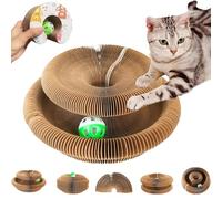 NNBWLMAEE Twisty Paws Cat Toy, Accordion Magic Organ Cat Scratcher Toys for Indoor Cats, Cardboard Cats Scratching Board with Bell Ball, The Ultimate Interactive Toys Mental Physical Exercise (1PC)