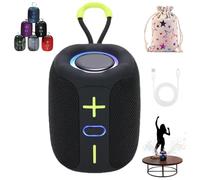 NNBWLMAEE Vibins Wireless Speaker, Vibins Light up Speaker, Modern and Chic Wireless Fabric Bluetooth Speakers, Stereo Pairing for Surround Sound, for Home, Outdoors, Party (Black)