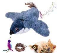 NNBWLMAEE Viralhuntz Jouet interactif pour chat avec mouvement des ailes - Jouet pour chat rechargeable - Oiseau battant - Simulation d'oiseau qui grimace les chats d'intérieur - (B)