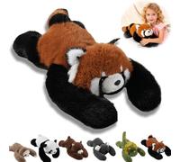 NNBWLMAEE Weighted Panda Stuffed Animal, Weighted Plush Animals for Kids & Adults - Panda Teddy Bear Dinosaur Stuffed Toys, for Anxiety Relief & Sleep Support (45cm,Raccoon)