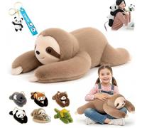 NNBWLMAEE Weighted Panda Stuffed Animal, Weighted Stuffed Animal, Weighteds Animals for Kids & Adults, Pandas Teddy Bear Dinosaur Stuffeds Toys, for Anxiety Relief & Sleep Support (17.7in,Sloth)