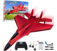 NNBWLMAEE Zy 530 Pro Avion RC 2,4 GHz, modèle d'avion de chasse télécommandé, hélicoptère RC avec lumières, lumière électrique à rabat à 360°, pour les adultes et les débutants (320-rouge)