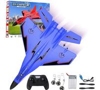NNBWLMAEE Zy 530 Pro Avion RC 2,4 GHz, modèle d'avion de chasse télécommandé, hélicoptère RC avec lumières, lumière électrique à rabat à 360°, pour les adultes et les débutants (530-Bleu)