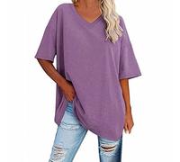 NNGOTD Chemise Femme ete, T-Shirt Femmes À Manches Courtes Col en V Été Chic T Shirt Rayées Casual Grande Taille Coton Tops Tee Shirt Noir Femme Chemises et T-Shirts de Randonnée Femme Blouse Chimie