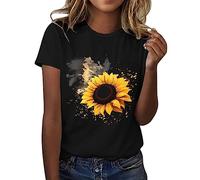 NNGOTD DéBardeur Femme Pas Cher, Femme Été Chic Col V Manche Courte T-Shirt Casual Étoile Star Imprimer Chemisier Blouse Élégant Mode Basique Hauts Tops Chemisiers et Blouses Femme Chic