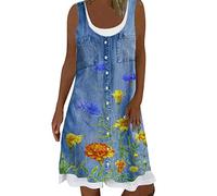 NNGOTD Femme Robe Cocktail Bretelles sans Manches Grande Taille Robes Courtes Col V Sexy Women Dress Summer Casual Manches Courtes Dresses Long Tops T-Shirt Robe de Princesse Femme