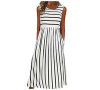 NNGOTD Femme Robe Elegante Col en V Taille Haute Longue d'été Plissée Manches Papillon Fente Latérale Froncée Robes pour Soirée Mariage Fête Sexy Dresses for Women Under 10 Euros (White