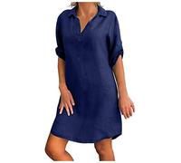 NNGOTD Femme Robe Longue Été Boho Chic Short Intégré Blanche Mi Longue Courte Combinaison de Plage Casual avec Poches Chic et Elegant pour Mariage