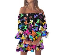 NNGOTD Femme Robe Pull élégante Sexy Robes Courte D'été Cou Rond sans Manches Imprimé Floral Bohème Grande Taille Pas Cher Mode Rétro Mini Jupe De Plage Robe Soiree Grossesse