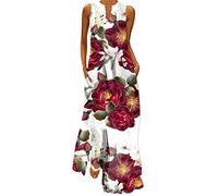 NNGOTD Femme Robe Soiree Casual Manches Longues Imprimé Floral Col V Maxi Robe Printemps Été Vintage Élégant Boho Robe de Plage Robe Bohème Chic Invité Mariage