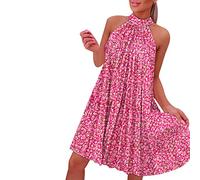 NNGOTD Femmes Robe de Travail Longue Robe Blanche Col en V Ete Pas Cher Grande Taille Robe Rétro Maxi Robe Lâche Imprimé Florales Bohème Ete Mi-Longue Dress Cotton en Line Robe Femme Chic et élégant