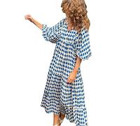 NNGOTD Robe D Ete pour Femme Mi Longue en Lin Mi Longue Plissée T-Shirt Robe de Travail Chic et Elegant Chemise Robes Décontractée Couleur Unie Manche Courte Jupe Vêtements Robe Sexy Femme