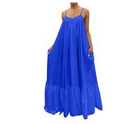 NNGOTD Robe de Plage Longue Femme Short Intégré été Blanche Mi Longue Courte Combinaison Robe de Plage Casual Robe avec Poches Grosse Ceinture Femme pour Robe
