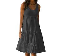 NNGOTD Robe D'été Femme Boheme Chic Pas Cher Midi Mode Mi Longue Robe Ete Manche Courte Décontractée Midi Robes Lâche Ample Sexy Dress Rétro Bohème Jupe Robe en Jeans