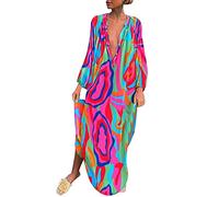 NNGOTD Robe D'été Femme Grande Taille Robe d'été à Enfiler à Motif Floral - Robe de Plage Ample Grande Taille pour Femme Robe Bleu Ciel