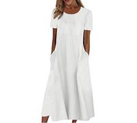 NNGOTD Robe D'été Maxi en Mousseline De Soie À Motif Floral pour Femme - Col V, Longue avec Blouse De Protection Solaire - Robe Cocktail