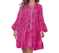 NNGOTD Robe D'été Mi-Longue en Lin Plissée T-Shirt de Travail Chic et Elegant Chemise Décontractée Couleur Unie Manche Courte Bleu Marine