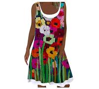 NNGOTD Robe Elegante Femme Licou Wrap Maxi Longue Robe Florale découpée smockée ajustée Taille Plage Vacances Robe Maxi Longueur Short sous Robe Femme
