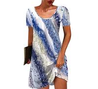 NNGOTD Robe été Femme Fine Bretelles Chic Pas Cher Midi Mode Mi Longue Robe Ete Manche Courte Décontractée Midi Robes Lâche Ample Sexy Dress Rétro Bohème Jupe Robe Médiévale Femme