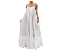 NNGOTD Robe été Femme Mariage Robe de Soirée Femme Longue pour Mariage Invité Bal Promo Robe Demoiselle d'honneur Pin up en Mousseline Col V Robe Tulle Femme