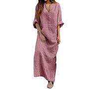 NNGOTD Robe été Femme Mi Longue Coton Licou Wrap Maxi Longue Robe Florale découpée smockée ajustée Taille Plage Vacances Robe Maxi Longueur Robe Champêtre Chic pour Mariage