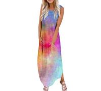 NNGOTD Robe Femme été Chemise Grande Taille Robe Maxi Élégante Robe Soirée Asymétrique Robe Tunique Bohême Bretelles Robes Tunique Grand Taille Robe de Princesse Femme