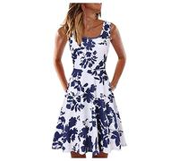 NNGOTD Robe Femme Ete Longue sans Manches D'été A-Line Dress Ample Fluide Decontractée Sundress Longue Décontractée Grande Taille Robes en Lin Vacances Longue Robe Maxi Robes Robe Mariee