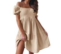 NNGOTD Robe Femme été Mi Longue Col V À Rayures - Mini Robe Chic Mode Rétro Décontractée sans Manches avec Fronde Plage Élégant et Sexy avec Poches