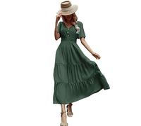 NNGOTD Robe Femme Ete Mi Longue Fluide de Soiree Chic sans Manches Col en V Cache Coeur A-Line Evasée Chic et Elegante Robe pour Mariage Invité Femme