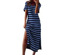 NNGOTD Robe Femme Soirée Chic Sexy Été Cocktail Courte Mini Décontractée Hawaïenne - T-Shirt Grande Taille Col en V - Manches Courtes Droite Fleurie de Plage