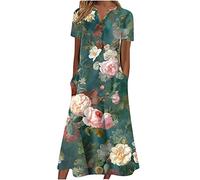 NNGOTD Robe Legere Femme été Fluide Chic et Elegant Robe de l'église Robe décontractée Impression en Chiffon à Manches Longues Paire avec Jupe plissée Robe Personne Agee Femme