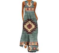 NNGOTD Robe Longue Ete Femme Boheme Elégantes col en V sans Manches Robes de Soirée Robe de Bal pour Mariage Robes de Cocktail Longues Robes Décontractées Robe D'été Robe Chinoise Femme