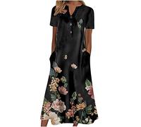 NNGOTD Robe Printemps Femme sans Manches Col en V Cache Coeur A-Line Evasée Chic et Elegante Robe Longue Manche Longue