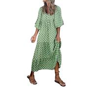 NNGOTD Robes D'éTé pour Femmes 2023 Longue Pas Cher Midi Chic Mi Longue Robe D'été Décontracté Midi Robes Manche Courte Lâche Impression Sexy Dress Mi-Longue Genoux Jupe Robe Dentelle Femme