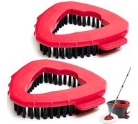 Nnicorns Lot de 2 têtes de rechange pour balai à récurer Vileda Turbo et brosses de sol triangulaires à poils durs pour salle de bain, cuisine, piscine, terrasse