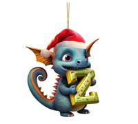 NNj741 Décoration de Noël à 26 lettres en acrylique Motif dragon Taille unique
