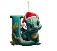 NNj741 Décoration de Noël à suspendre en acrylique Motif dragon Taille unique 26 lettres