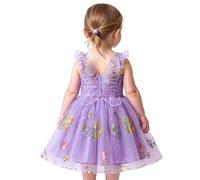 NNJXD Robe en tulle arc-en-ciel pour bébé fille - Fée papillon - Pour fête d'anniversaire, 2150 Violet, 2 ans