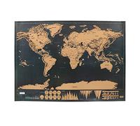 NNMNBV 1 pièce Édition Deluxe Carte du Monde à gratter Décoration de la Maison Journal de Voyage gommé Noir