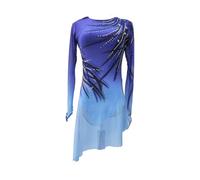 Nnnydjy Jupe Longue De Compétition De Patinage Artistique pour Filles Robe De Danse De Ballet Et De Gymnastique pour Femmes Vêtements De Patinage sur Glace Costumes De Sports,Bleu,5_8Years