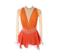 Nnnydjy Robes De Concours De Patinage Professionnel Costume De Performance De Patinage sur Glace pour Filles Dance Féminine Rythmique Gymnastique Justaucorps Robe De Ballet,A,15_16Years