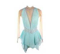 Nnnydjy Robes De Concours De Patinage Professionnel Costume De Performance De Patinage sur Glace pour Filles Dance Féminine Rythmique Gymnastique Justaucorps Robe De Ballet,D,15_16Years