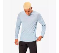 Nnormal - T-shirt à manches longues en laine de mérinos - Men's Merino Long Sleeve T-shirt Blue pour Homme en Laine - Taille M - Bleu Bleu M